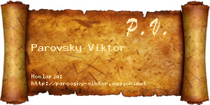 Parovsky Viktor névjegykártya